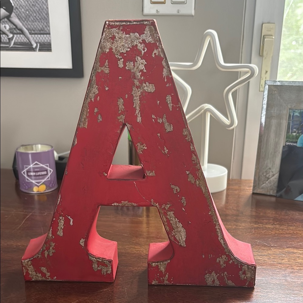 Rustic Red Decorative Letter 'A'